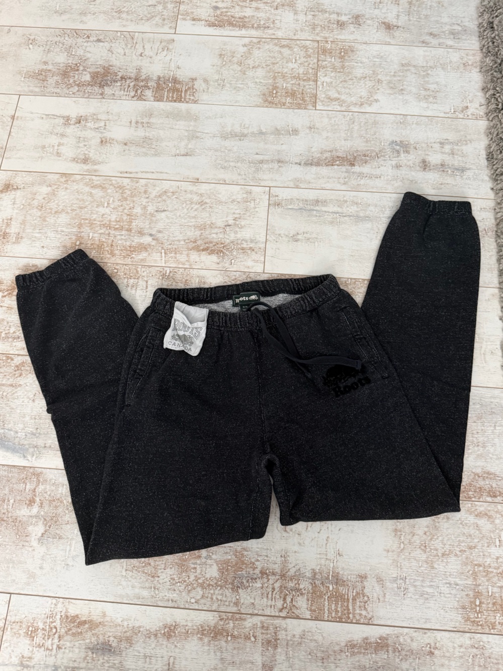 Roots Black Men’s Sweatpants with Drawstring